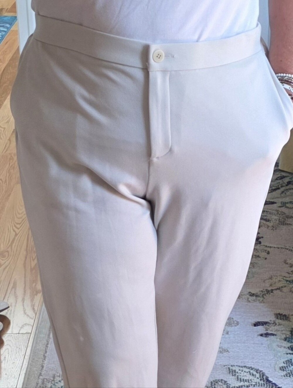 Eileen Fisher Ponte Ankle Pants in Bone